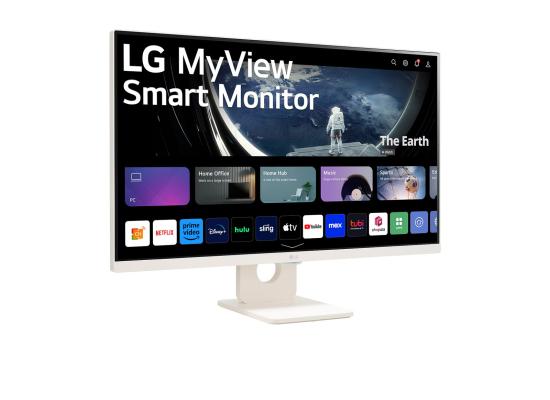 LG 27U511SA-W 27-Inch Smart Full HD (1920 x 1080) IPS Computer Monitor, 100Hz, Built-in Speaker, Airplay, Bluetooth, Screen Share, Flicker Safe, Reader Mode, Remote Control, HDMI, Tilt Stand, White